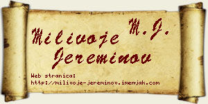 Milivoje Jereminov vizit kartica